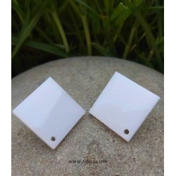 2 τεμ, 20 χλστ, Σκουλαρίκια απο Plexiglass, 1 Τρύπα, Γεωμετρικά Σχήματα, Κύκλος, Ρόμβος, Τρίγωνο, σε Ασπρο