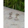2 τεμ, 5 χλστ, Σκουλαρίκια από Ανοξείδωτο Ατσάλι και Κρυσταλλάκι  C920, Ασήμι