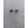 2 Τεμ, 18x14 χλστ, Τρύπα: 2χλστ,  Καστόνι Flat - βάση για σκουλαρίκη σε Πλατίνα και Χρυσό