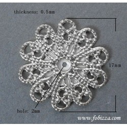 5 τεμ, 17x0.5 χλστ, Στρογγυλό Φιλιγκραν απο Σίδερο, Ασημί