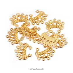 2 τεμ,  22x19x2.5 χλστ, Μεταλλικό, Πολυέλαιος, Χρυσό Αντίκας