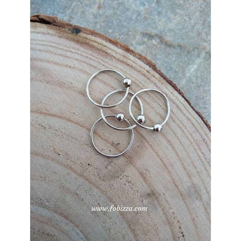 2 τεμ, 70-50-35 & 20 χλστ, Κρίκος από Αλουμίνιο, Ασημί