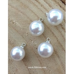 2 τεμ, 13 χλστ, Ακρυλική Πέρλα, Κρεμαστό, Λευκό