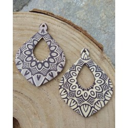 1 τεμ, 67 χλστ, Ξύλο με Σχέδιο, Εκτύπωση, Πολυέλαιος σε  Γκρι και Άσπρο