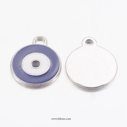 1 τεμ, 21 χλστ, Ψευδάργυρος, με Σμάλτο, Κακό Ματι, Στρογγυλό, Μπλέ