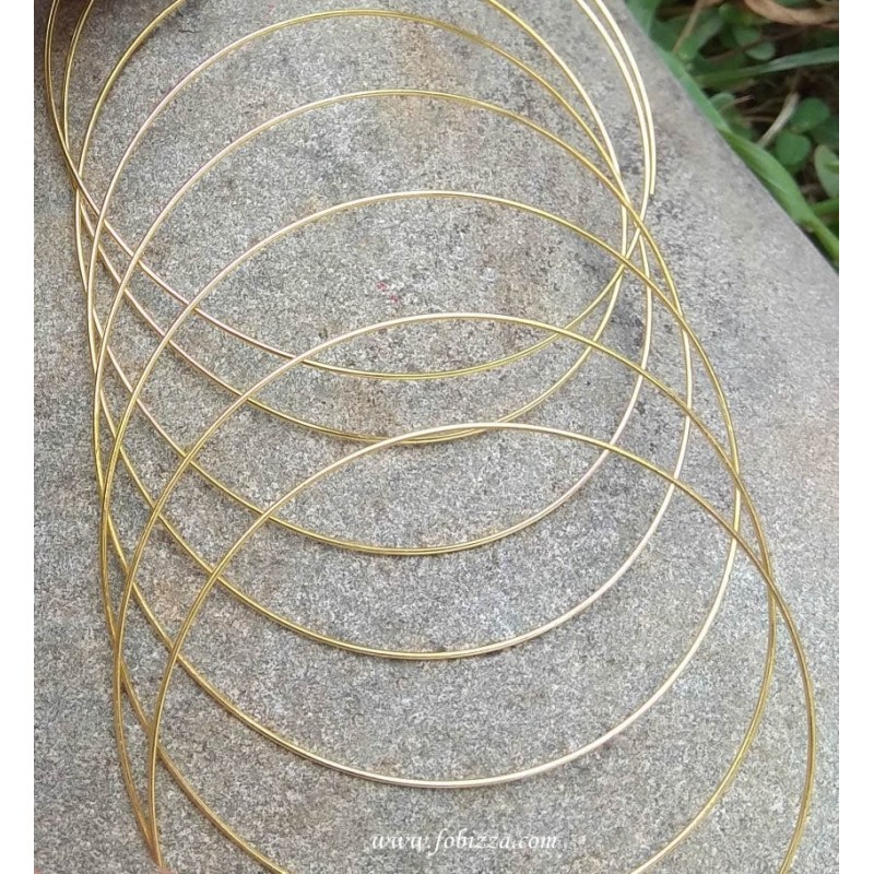 10 κύκλους, 60x0.8 χλστ, Σύρμα από Ατσάλι, Memory Wire για Βραχιόλια-Μαρτυρικά, Χρυσό