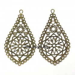 Κράμα, Σύνδεσμοι για σκουλαρίκια, Ανοξειδωτο Ασήμι Αντίκας, 46.5x24x6χιλ, Τρύπα: 2 χιλ.