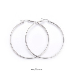 2 τεμ, 70 χλστ, 304 Ανοξείδωτο Ατσάλι, Σκουλαρίκια Κρίκος, Ατσαλιού