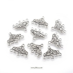 2 τεμ, 56 χλστ, Κράμα, Πολυέλαιος, 10 Συνδέσμους, Ασημί Αντίκας