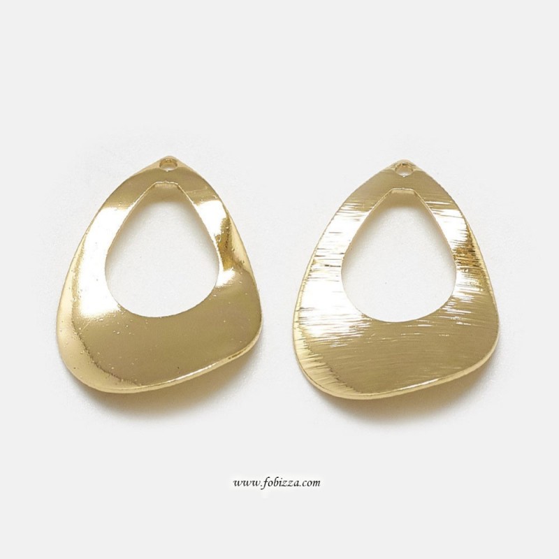 2 τεμ, 23 χλστ, Χαλκός Επιχρυσωμένος με 18Κ Χρυσό, Κρεμαστό, Δάκρυ, Χρυσό