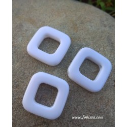 5 τεμ, 25 χλστ, Ακρυλικό, Χάντρα Ρόμβος σε Μαύρο, Ασπρο και Ασημί