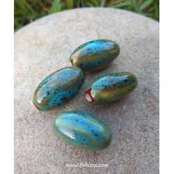 1 τεμ, 35 χλστ, Πορσελάνη, Χάντρα, Στήλη, Μπλε-Πράσινο