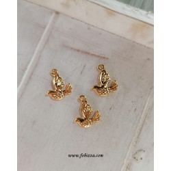 2 τεμ, 13 χλστ, Ορείχαλκος, Πουλιά, Κρεμαστό, Χρυσό