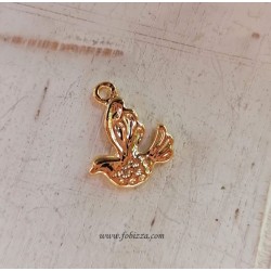 2 τεμ, 13 χλστ, Ορείχαλκος, Πουλιά, Κρεμαστό, Χρυσό