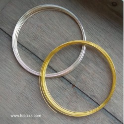 10 κύκλους, 60x0.8 χλστ, Σύρμα από Ατσάλι, Memory Wire για Βραχιόλια-Μαρτυρικά, Χρυσό