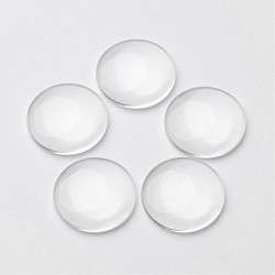 10 τεμ, 25 χλστ, Γυάλινα Καμπουσόν, Φλατ στο πίσω μέρος. Διαφανές