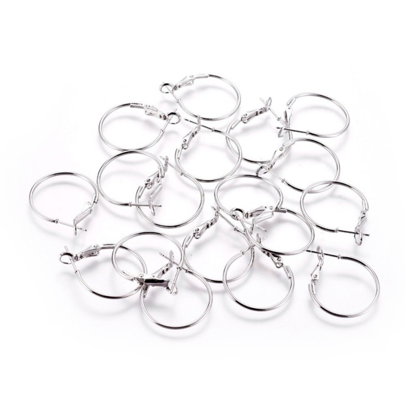 2 τεμ, 20 χλστ, Σκουλαρίκη απο Χαλκό, Κρίκος, Πλατίνας