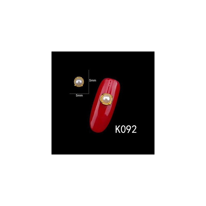 10 τεμ, 5 χλστ, Πέρλες με Χαλκό για DIY Τεχνητά Νύχια, Flat Στρογγυλό, Μικτό Σχήμα, Χρυσό