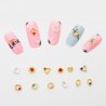 12 τεμ/Box, 6 χλστ, Μεταλλικά Διακοσμητικά με Διαμαντακι για DIY Τεχνητά Νύχια, Μικτό Σχήμα, Μικτό Χρώμα, Χρυσή Βάση