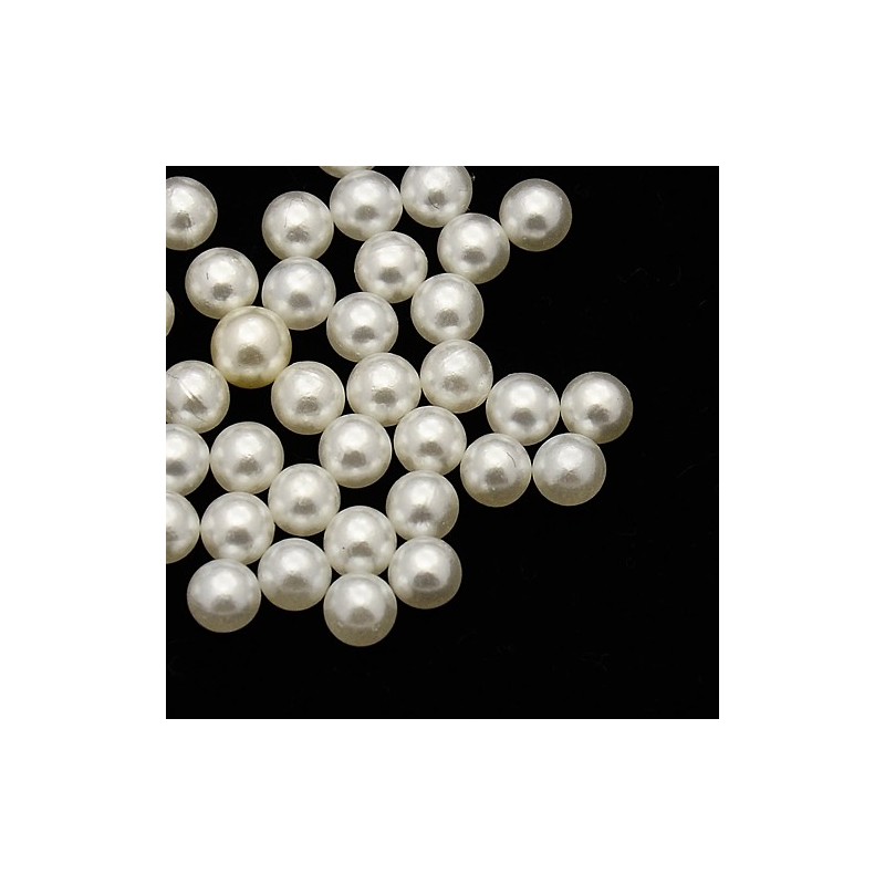 20 τεμ, 10 χλστ διάμετρος, Χωρις Τρύπα, Ακρυλική Χάντρα, Στρογγυλή, Λευκό