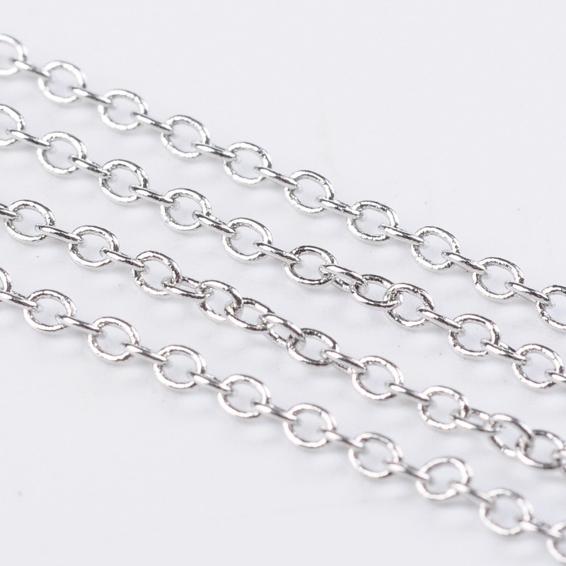 1 μέτρο, 1,5 χιλστ πάχος, Αλυσιδα απο Επιχρυσωμένο Χαλκό, Πλατίνας