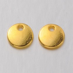 10 τεμ, 8x5 χλστ, Χαλκός, Flat Στρογγυλό, Κρεμαστό, Χρυσό