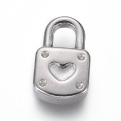 1 τεμ, 18 χλστ, 304 Ανοξείδωτο Ατσάλι, Λουκετάκι με Καρδιά, Κρεμαστο, Ατσαλιού