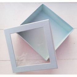 1 τεμ, 12x4 εκατ, Κουτί με Διαφάνια, Χάρτινο, Τετράγωνο, Γαλάζιο