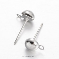 4 ζευγ, 6 χλστ Δίσκος, Ορείχαλκος, Σκουλαρίκια, Καρφωτό,  Πλατίνας