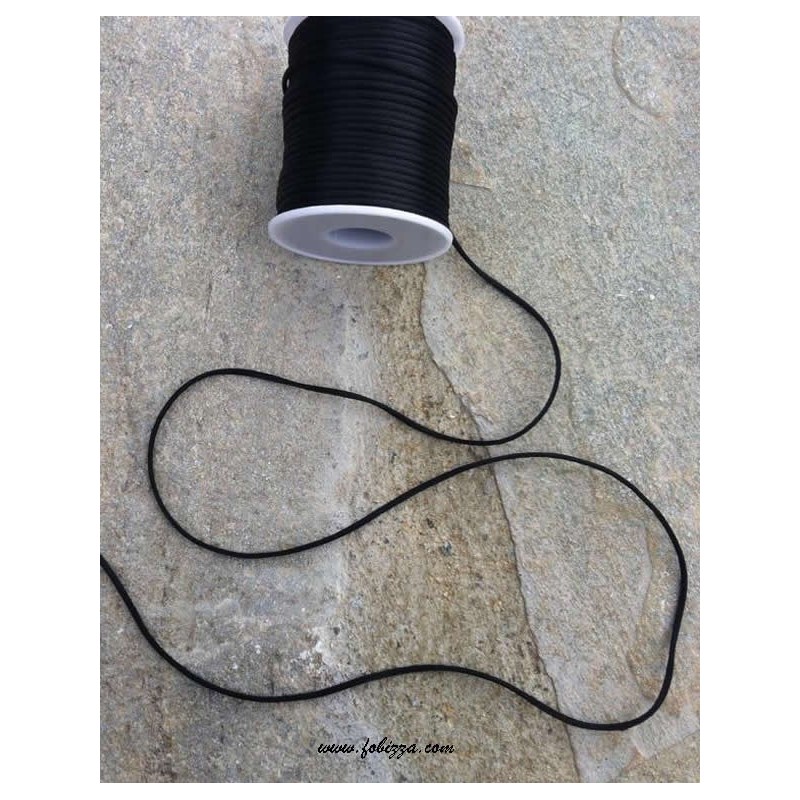 1 μέτρο, 2 χλστ, Σάτεν Μακραμέ Ποντικοουρά, Μαύρο